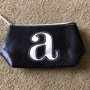 “A” makeup bag